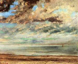 Atardecer en la playa, Gustave Courbet